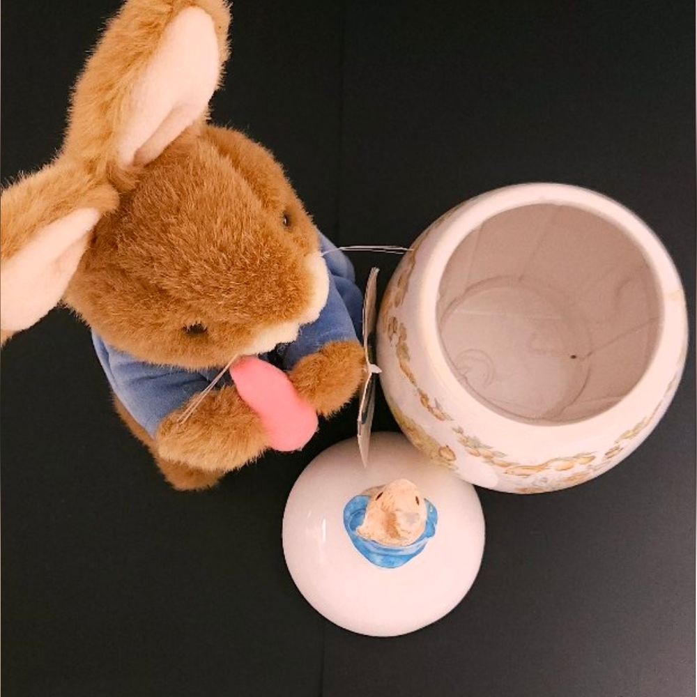 90s Beatrix Potter Peter Rabbit Plush & Jar Set - Picture 5 of 14